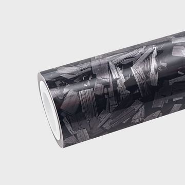 PET Gloss Forged Carbon Silver Vinyl Wrap