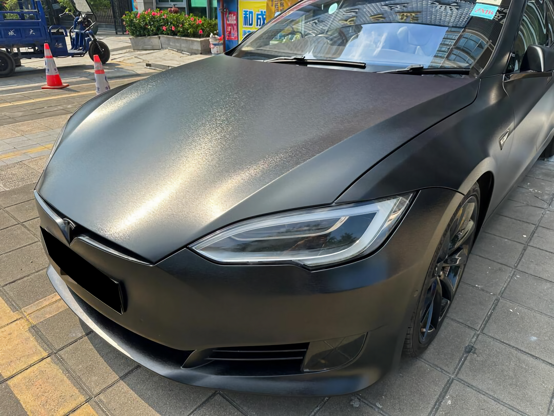 PET  Brushed Metallic Black Vinyl Wrap