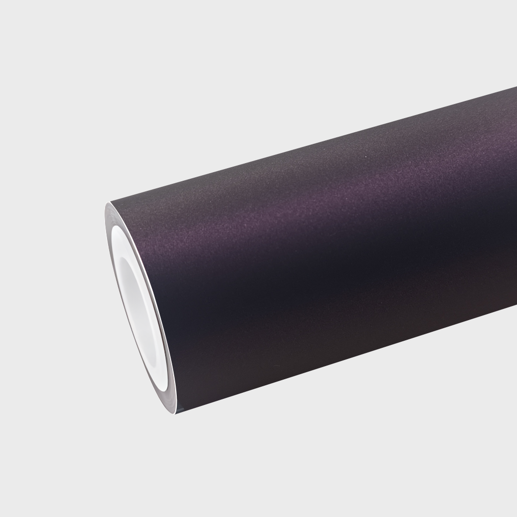 PET Satin Black Turn Purple Vinyl Wrap