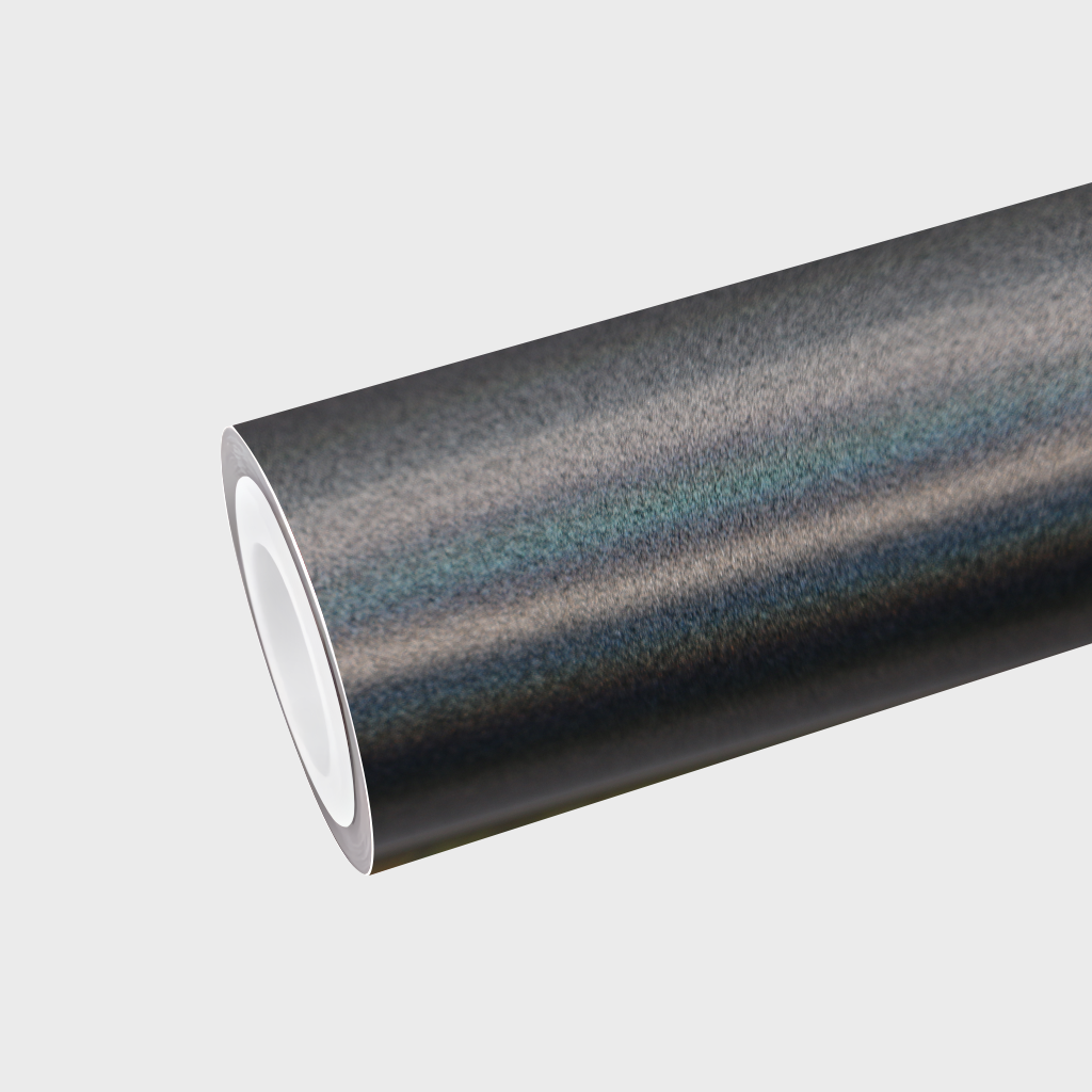 PET  Satin Holographic Silver Vinyl Wrap