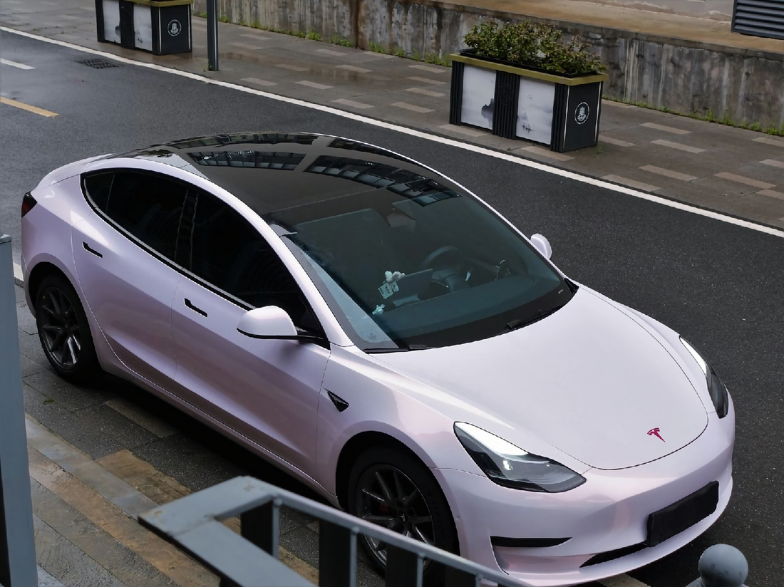 PET Flower Pink Vinyl Wrap
