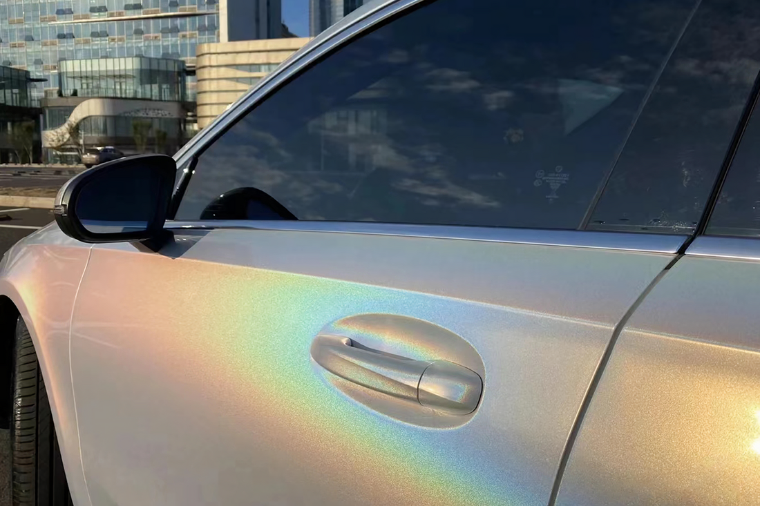 PET Colorful Laser White Vinyl Wrap