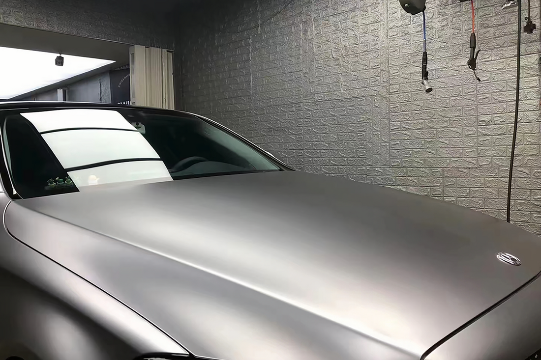 PET Matte Metallic Titanium Gray Vinyl Wrap