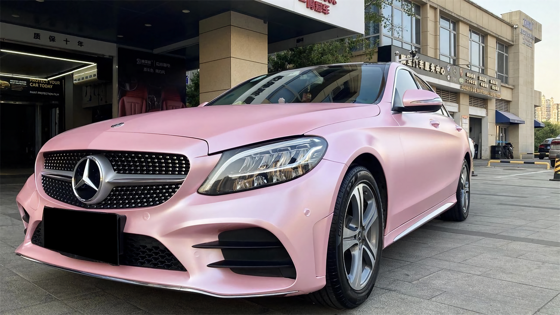 PET Matte Metallic Sakura Pink Vinyl Wrap