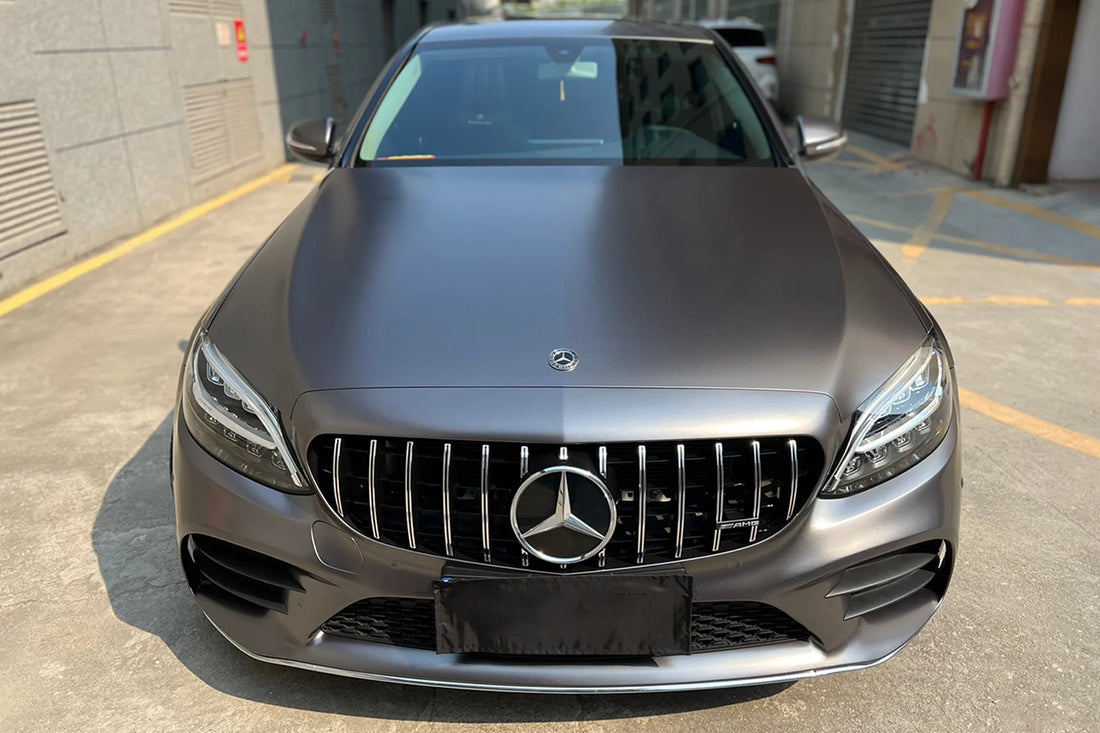 PET Matte Metallic AMG Gray Vinyl Wrap