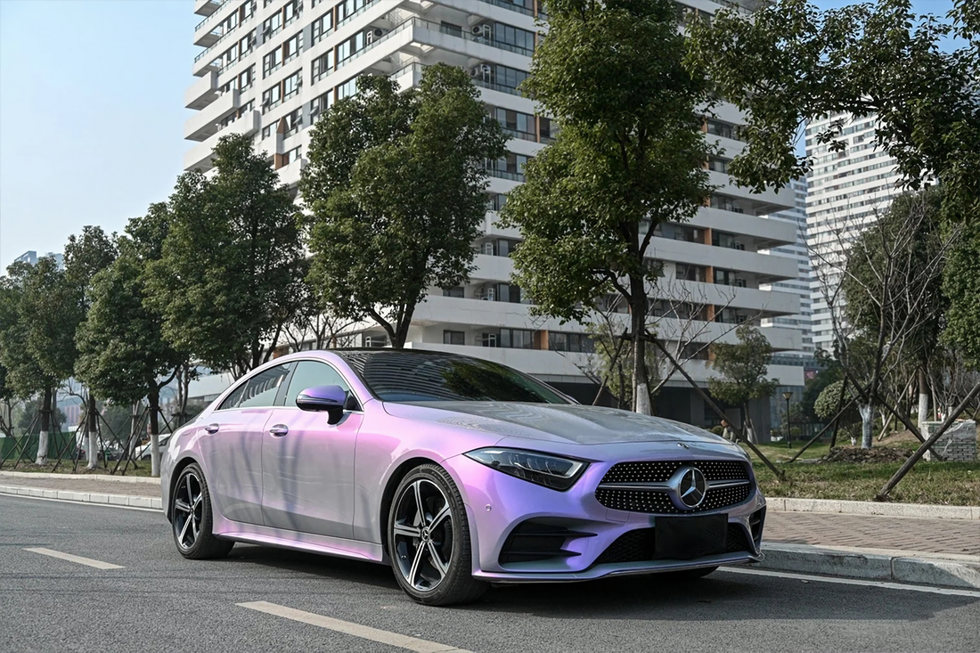 PET Phantom Gray Purple Vinyl Wrap
