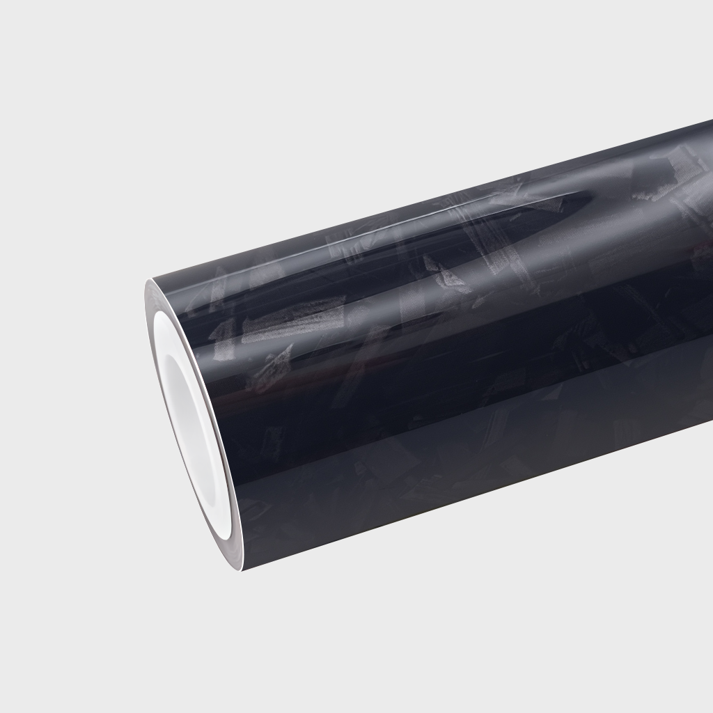 PET Gloss Forged Carbon Black Vinyl Wrap