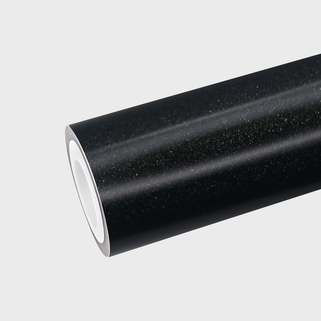 PET  Satin Holographic Black Vinyl Wrap