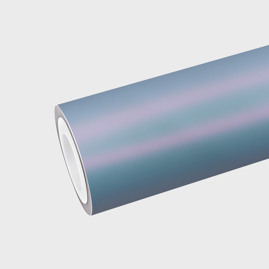 PET  Satin Vivid Iridescent Blue Vinyl Wrap